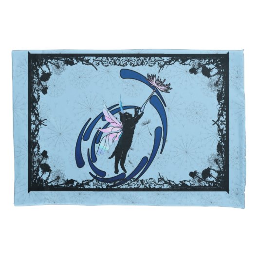 Cosmic Cat Dandelion Kussensloop (Voorkant-Links)