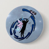 Cosmic Cat Dandelion Ronde Button 7,6 Cm (Voorkant)