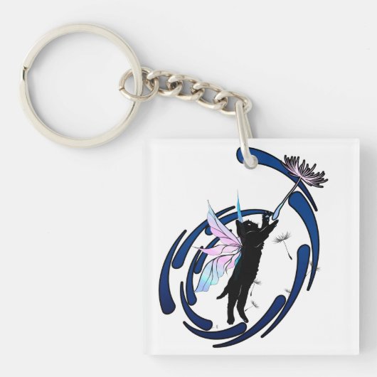 Cosmic Cat Dandelion Sleutelhanger (Voorkant)