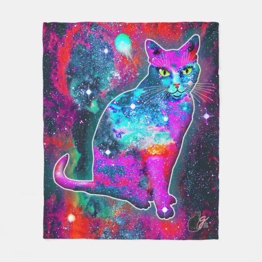 Cosmic Cat Delta Fleece Deken (Voorkant)