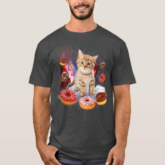 Cosmic Cat Donut Space Cat Doughnut Galay Cat S T-shirt