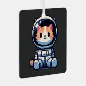 Cosmic Cat Explorer Metalen Ornament (Voorkant Rechts)