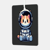 Cosmic Cat Explorer Metalen Ornament (Voorkant links)