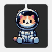 Cosmic Cat Explorer Metalen Ornament (Voorkant)