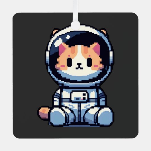 Cosmic Cat Explorer Metalen Ornament (Voorkant)