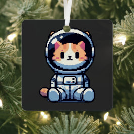 Cosmic Cat Explorer Metalen Ornament