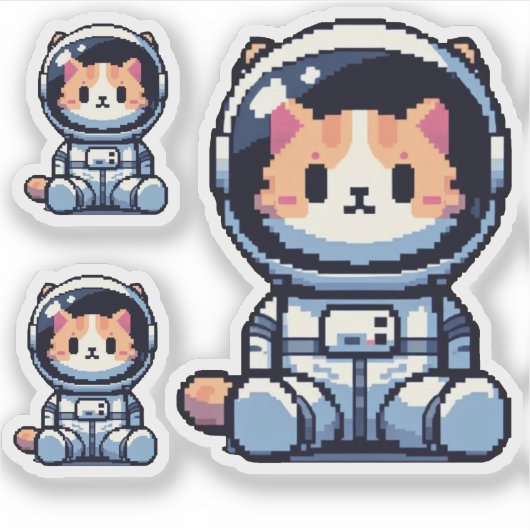 Cosmic Cat Explorer Sticker (Voorkant)