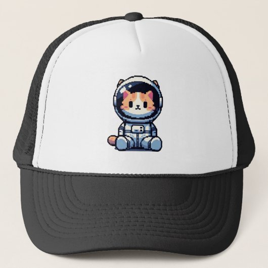 Cosmic Cat Explorer Trucker Pet (Voorkant)