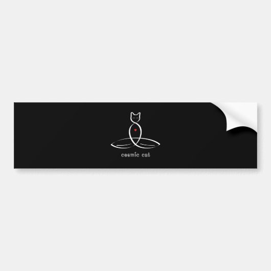 Cosmic Cat - Fancy stijltekst. Bumpersticker (Voorkant)