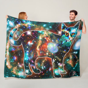 Cosmic Cat Gamma Fleece Deken