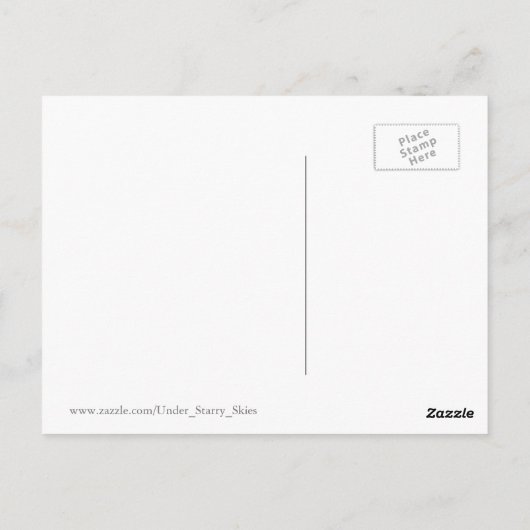 Cosmic Cat in sterren en Crescent Moon Pattern Briefkaart (Achterkant)