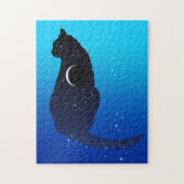 Cosmic Cat in sterren en Crescent Moon Pattern Legpuzzel (Verticaal)