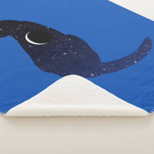 Cosmic Cat in sterren en Crescent Moon Pattern Sherpa Deken (3/4)