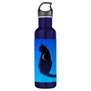 Cosmic Cat in sterren en Crescent Moon Pattern Waterfles