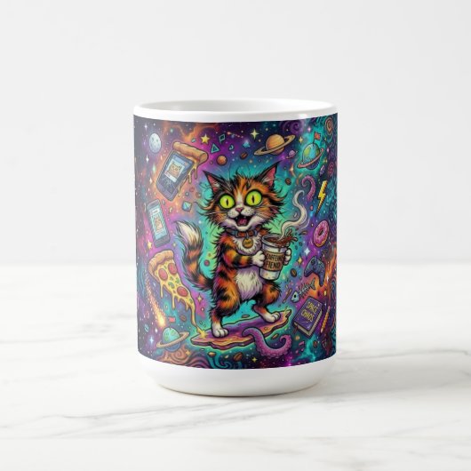 Cosmic Cat koffiemok – Galaxy Space Cat met (Center)