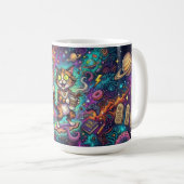 Cosmic Cat koffiemok – Galaxy Space Cat met (Voorkant rechts)