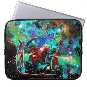 Cosmic Cat Lambda Electronics Bag Laptop Sleeve