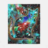 Cosmic Cat Lambda Fleece Deken (Voorkant)
