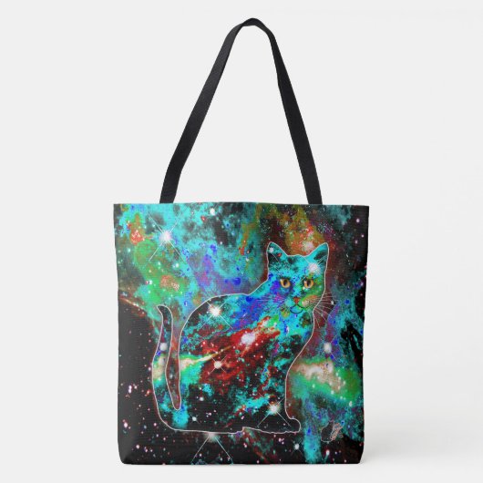 Cosmic Cat Lambda Tote Bag (Voorkant)