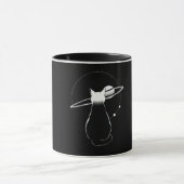 Cosmic Cat Minimalist Line Art Coffee Mug Mok (Midden)