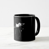 Cosmic Cat Minimalist Line Art Coffee Mug Mok (Voorkant rechts)