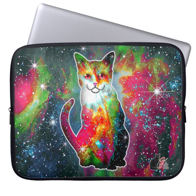 Cosmic Cat Omega Electronics Bag Laptop Sleeve (Voorkant)