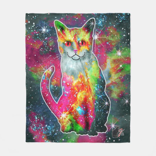 Cosmic Cat Omega Fleece Deken (Voorkant)
