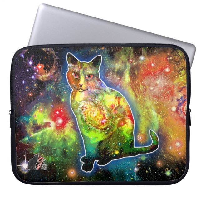 Cosmic Cat Omicron Electronics Bag Laptop Sleeve (Voorkant)