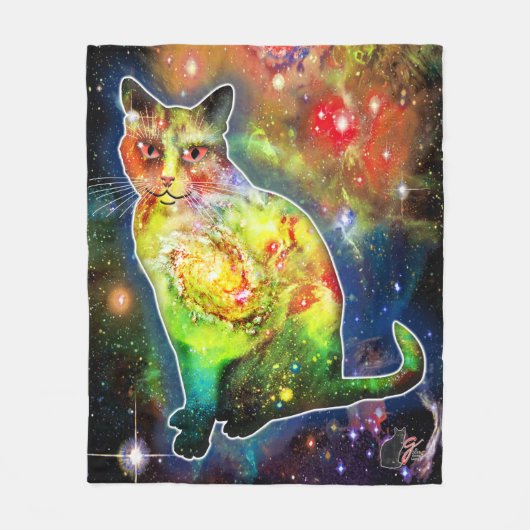 Cosmic Cat Omicron Fleece Deken (Voorkant)