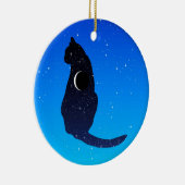 Cosmic Cat on a Starry Sky Background Keramisch Ornament (Rechts)