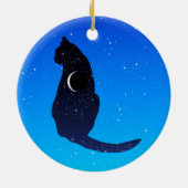 Cosmic Cat on a Starry Sky Background Keramisch Ornament (Achterkant)