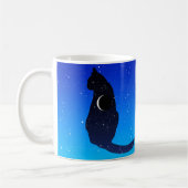Cosmic Cat on a Starry Sky Background Koffiemok (Links)