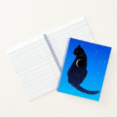 Cosmic Cat on a Starry Sky Background Notitieboek (Binnen)