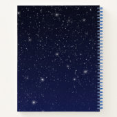 Cosmic Cat on a Starry Sky Background Notitieboek (Achterkant)