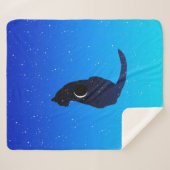 Cosmic Cat on a Starry Sky Background Sherpa Deken (Voorkant (horizontaal))