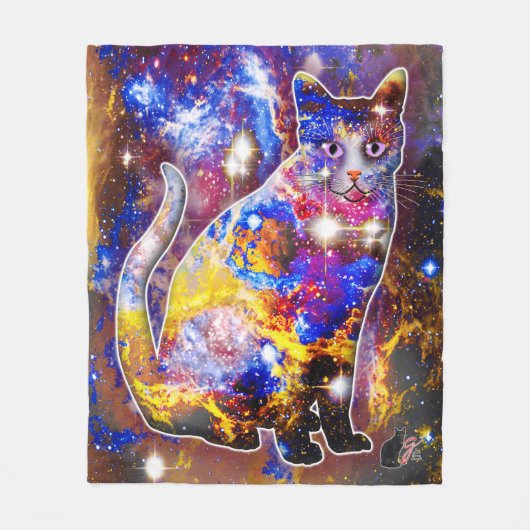 Cosmic Cat Psi Fleece Deken (Voorkant)