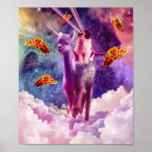 Cosmic Cat Riding Alpaca Unicorn Poster (Voorkant)
