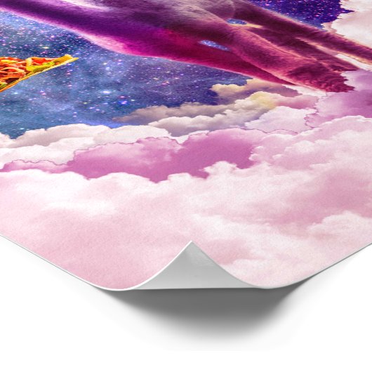 Cosmic Cat Riding Alpaca Unicorn Poster (Hoek)