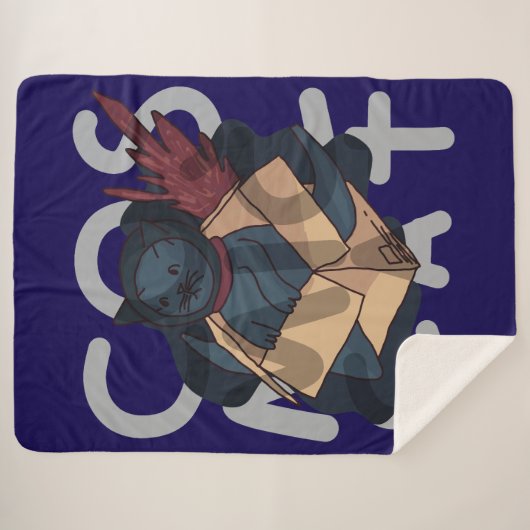 Cosmic Cat Sherpa Deken (Voorkant (horizontaal))