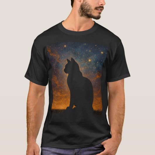 Cosmic Cat Silhouette T-shirt (Voorkant)