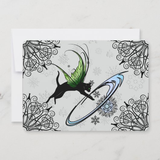 Cosmic Cat Snowflake Feestdagenkaart (Voorkant)