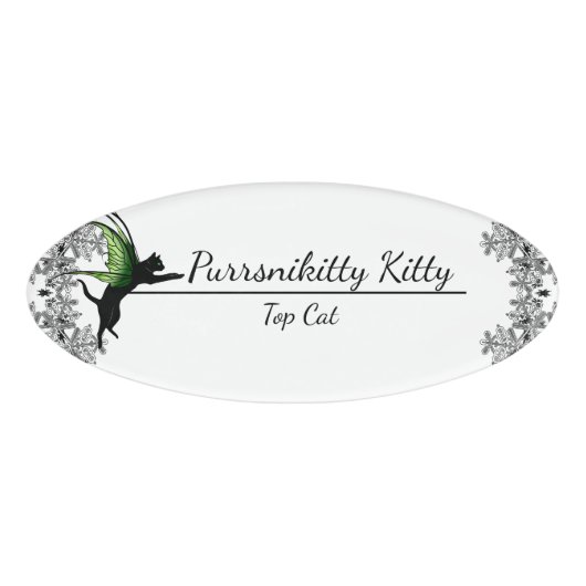 Cosmic Cat Snowflake Naambadge (Voorkant)