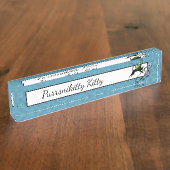 Cosmic Cat Snowflake Naambordje (Zijkant)