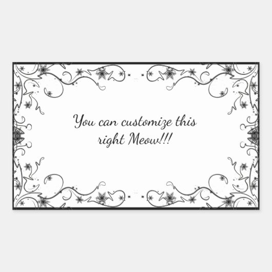 Cosmic Cat Snowflake Rechthoekige Sticker (Voorkant)