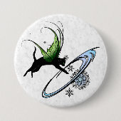 Cosmic Cat Snowflake Ronde Button 7,6 Cm (Voorkant)