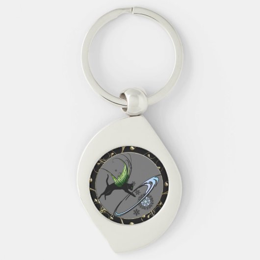 Cosmic Cat Snowflake Sleutelhanger (Voorkant)