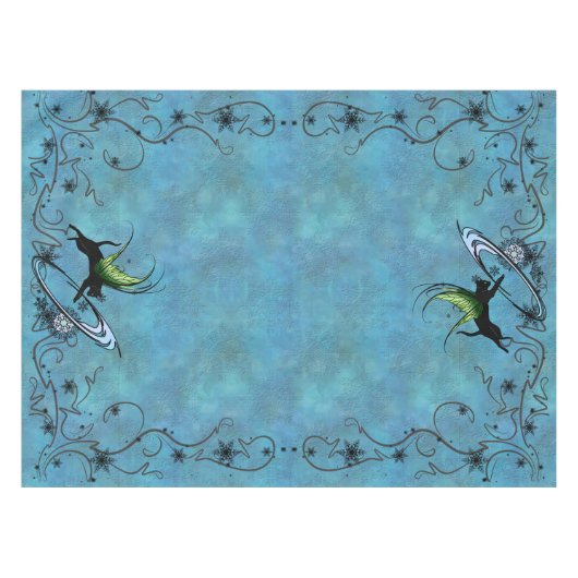 Cosmic Cat Snowflake Tafelkleed (Voorkant (Horizontaal))