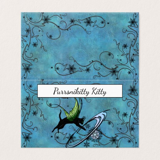 Cosmic Cat Snowflake Visitekaartje (Buitenkant ongevouwen)