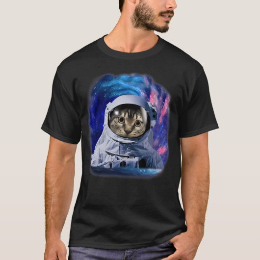 Cosmic Cat Space Astrocat in galaxy Graphic T-shirt (Voorkant)