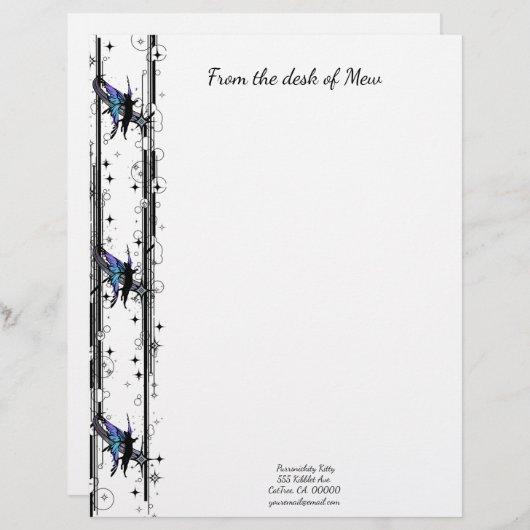 Cosmic Cat Star Briefhoofd (Voorkant / Achterkant)